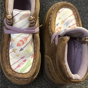Ariat Kids' Tan and Lavender Moccasins